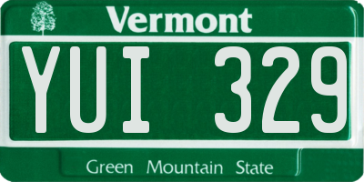 VT license plate YUI329