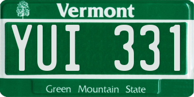 VT license plate YUI331