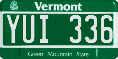 VT license plate YUI336