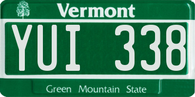 VT license plate YUI338
