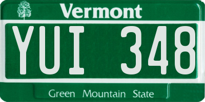 VT license plate YUI348