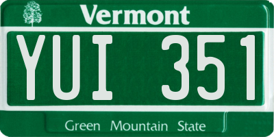 VT license plate YUI351