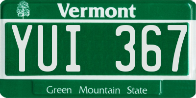 VT license plate YUI367