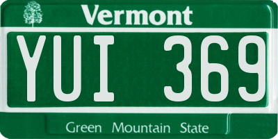 VT license plate YUI369