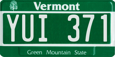 VT license plate YUI371