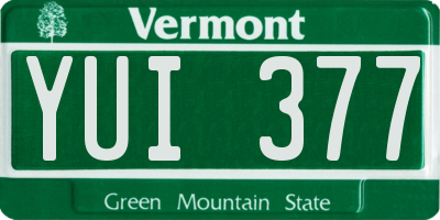 VT license plate YUI377