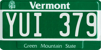 VT license plate YUI379
