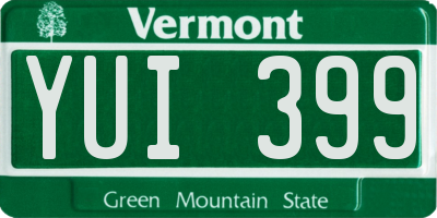 VT license plate YUI399