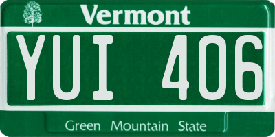 VT license plate YUI406