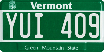 VT license plate YUI409