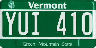 VT license plate YUI410