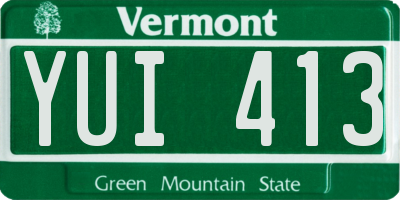 VT license plate YUI413