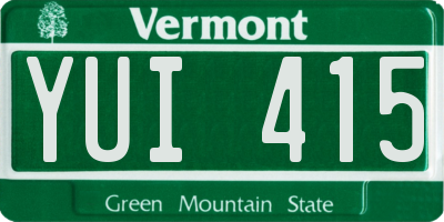 VT license plate YUI415