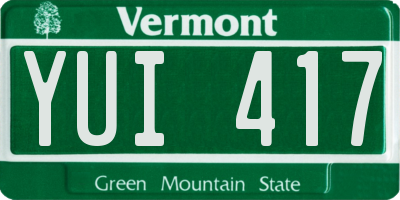 VT license plate YUI417