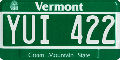 VT license plate YUI422