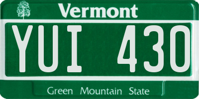 VT license plate YUI430