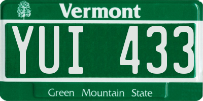 VT license plate YUI433