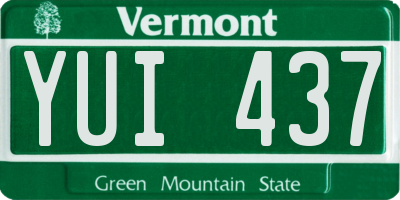 VT license plate YUI437