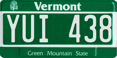 VT license plate YUI438