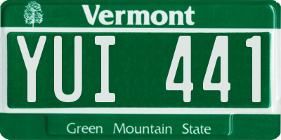 VT license plate YUI441