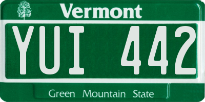 VT license plate YUI442