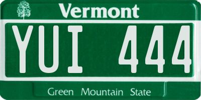 VT license plate YUI444