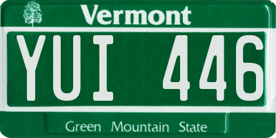 VT license plate YUI446
