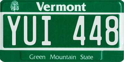 VT license plate YUI448