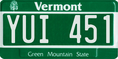 VT license plate YUI451
