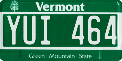 VT license plate YUI464