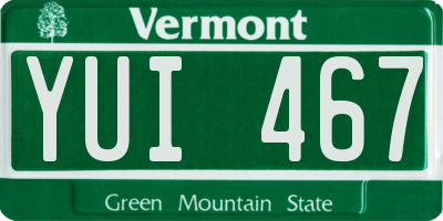 VT license plate YUI467