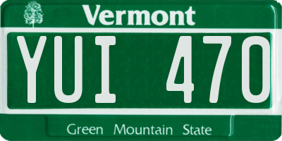 VT license plate YUI470