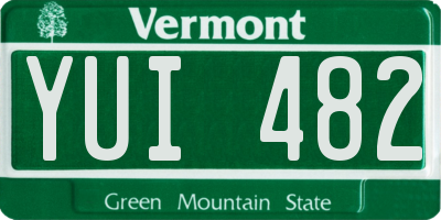 VT license plate YUI482
