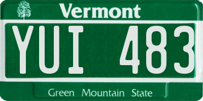 VT license plate YUI483