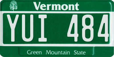 VT license plate YUI484