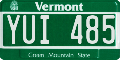 VT license plate YUI485