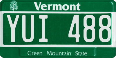 VT license plate YUI488