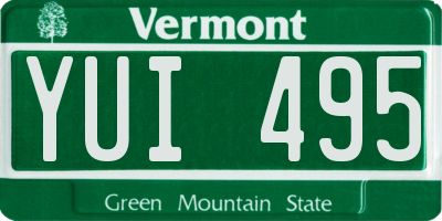 VT license plate YUI495