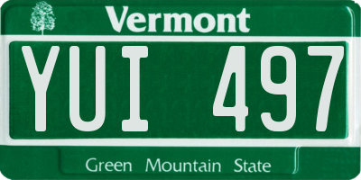 VT license plate YUI497