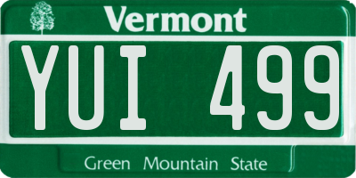 VT license plate YUI499