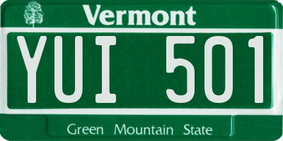VT license plate YUI501