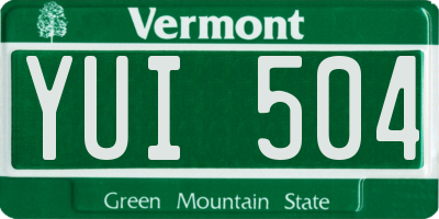 VT license plate YUI504