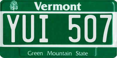 VT license plate YUI507