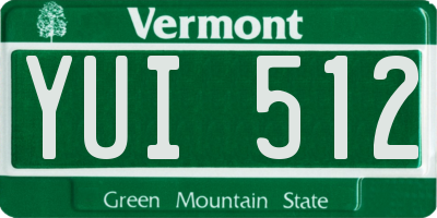 VT license plate YUI512