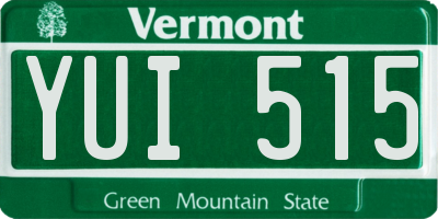VT license plate YUI515