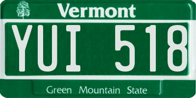 VT license plate YUI518