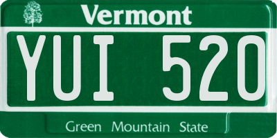 VT license plate YUI520