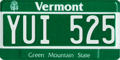 VT license plate YUI525