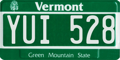 VT license plate YUI528