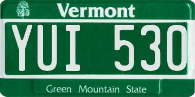 VT license plate YUI530